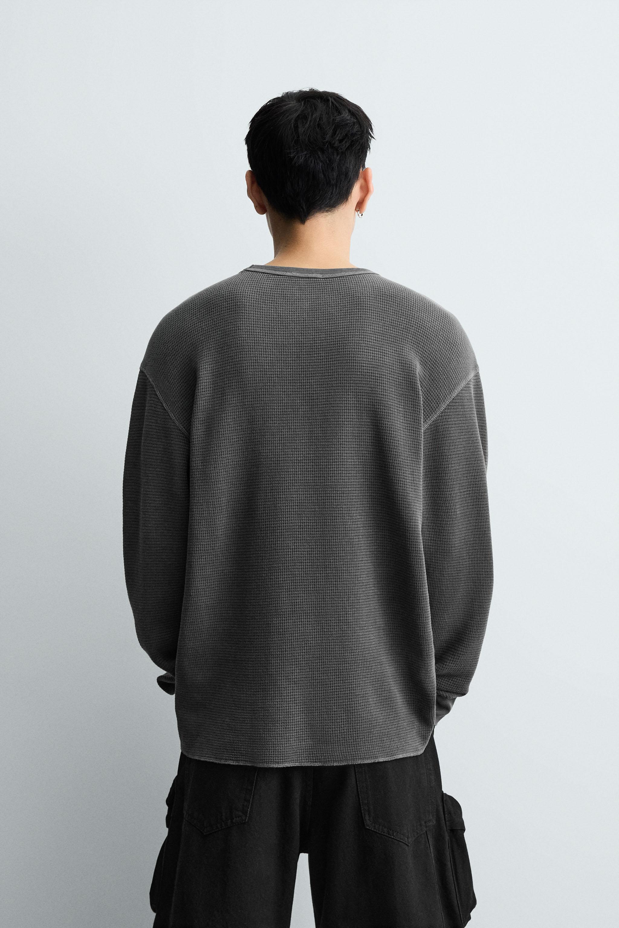 WASHED WAFFLE KNIT T-SHIRT